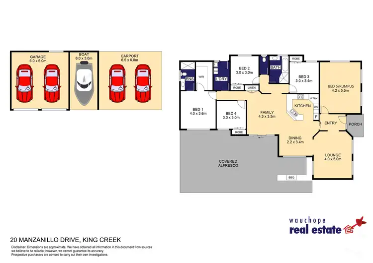 Floorplan of Homely rural property listing, 20 Manzanillo Drive, King Creek NSW 2446