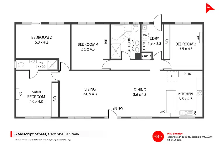 Floorplan of Homely house listing, 6 Moscript Street, Campbells Creek VIC 3451