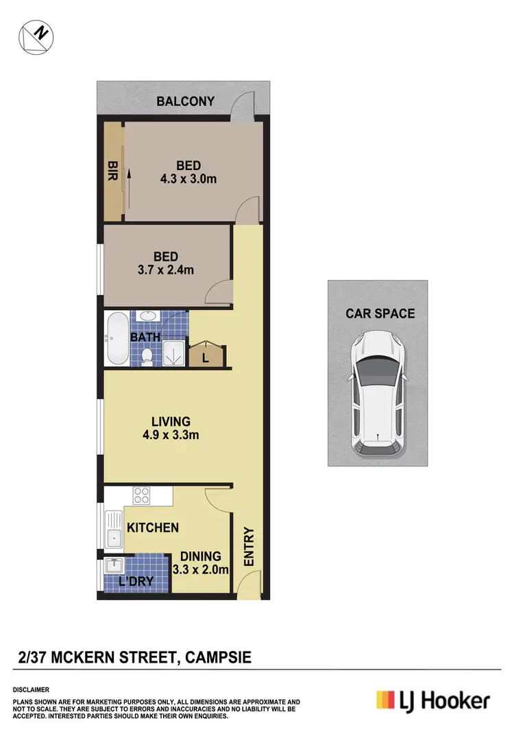 Floorplan of Homely apartment listing, 2/37 McKern Street, Campsie NSW 2194