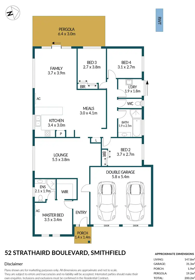 Floorplan of Homely house listing, 52 Strathaird Boulevard, Smithfield SA 5114