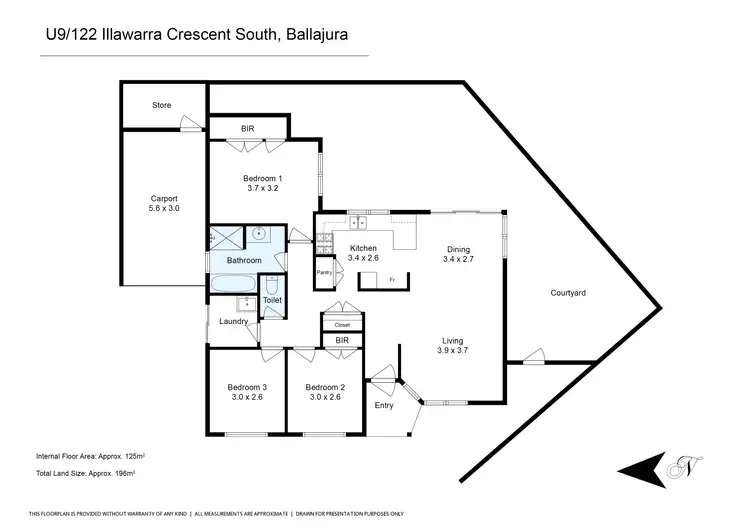 Floorplan of Homely unit listing, 9/122 Illawarra Crescent, Ballajura WA 6066