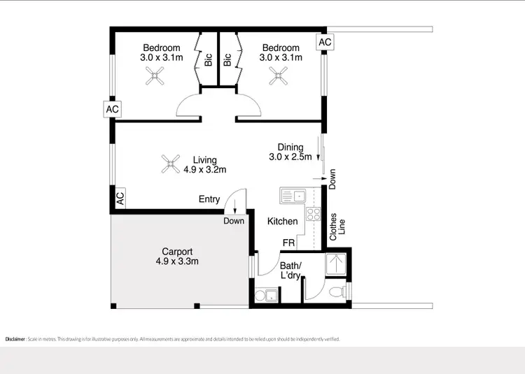 Floorplan of Homely unit listing, 3/1 Charles Road, Cable Beach WA 6726