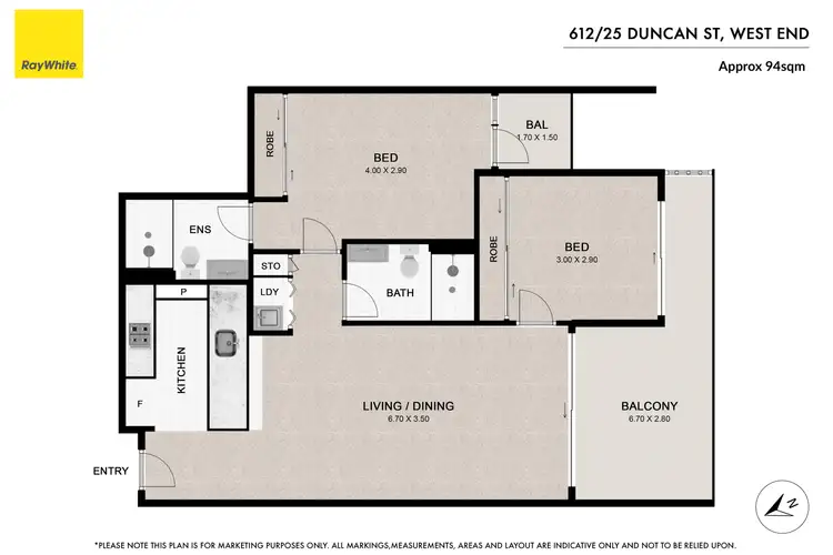 Floorplan of Homely apartment listing, 612/25 Duncan Street, West End QLD 4101