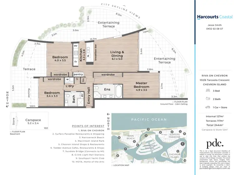 Floorplan of Homely apartment listing, 102/6 Tarcoola Crescent, Chevron Island QLD 4217