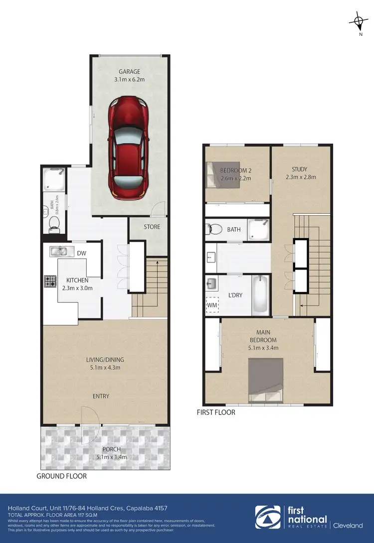 Floorplan of Homely townhouse listing, 11/76-84 Holland Crescent, Capalaba QLD 4157