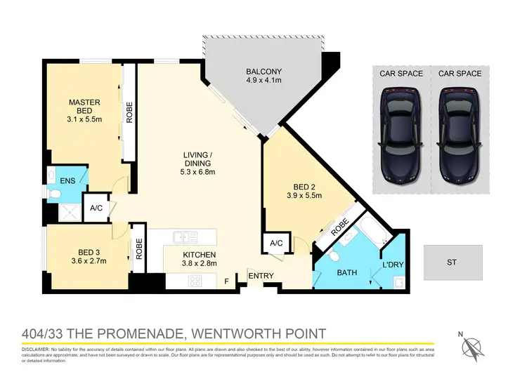 Floorplan of Homely apartment listing, 404/33 The Promenade, Wentworth Point NSW 2127