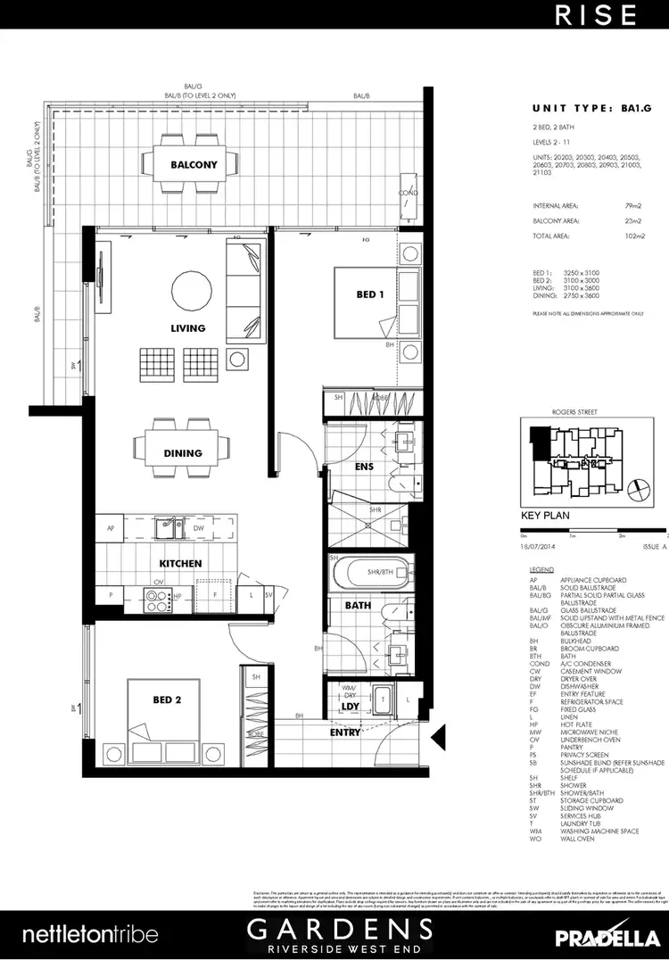 Floorplan of Homely apartment listing, 20203/60 Rogers Street, West End QLD 4101