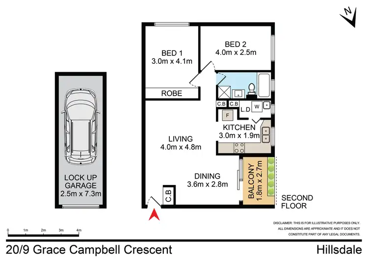 Floorplan of Homely apartment listing, 20/9 Grace Campbell Crescent, Hillsdale NSW 2036