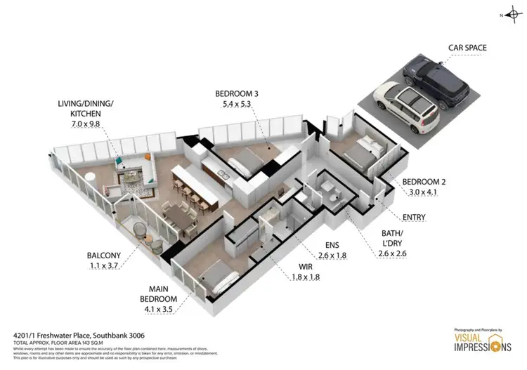 Floorplan of Homely apartment listing, 4201/1 Queensbridge Square, Southbank VIC 3006