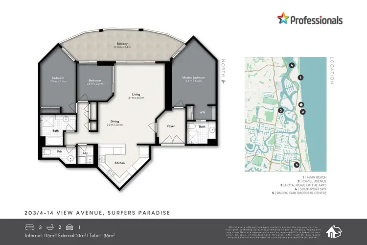 Floorplan of Homely apartment listing, 203/6-12 View Avenue, Surfers Paradise QLD 4217
