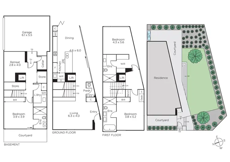 Floorplan of Homely townhouse listing, 1/39 Lawson Street, Hawthorn East VIC 3123