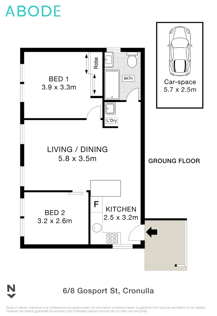 Floorplan of Homely apartment listing, 6/8 Gosport Street, Cronulla NSW 2230