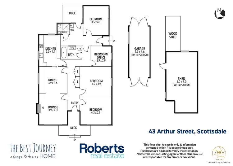 Floorplan of Homely house listing, 43 Arthur Street, Scottsdale TAS 7260