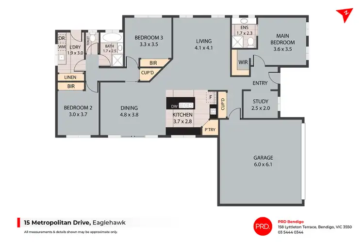 Floorplan of Homely house listing, 15 Metropolitan Drive, Eaglehawk VIC 3556