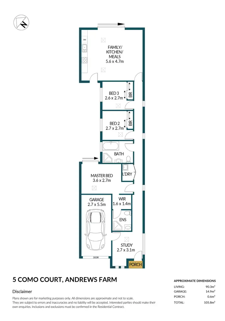 Floorplan of Homely house listing, 5 Como Court, Andrews Farm SA 5114