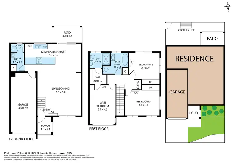 Floorplan of Homely unit listing, 66/1-19 Burnda Street, Kirwan QLD 4817