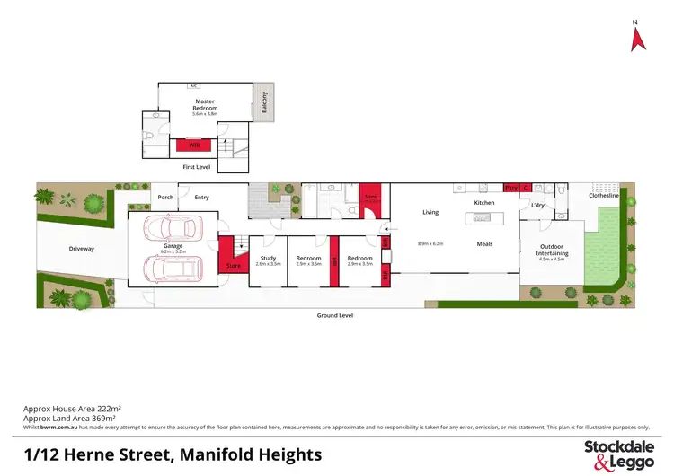 Floorplan of Homely townhouse listing, 1/12 Herne Street, Manifold Heights VIC 3218