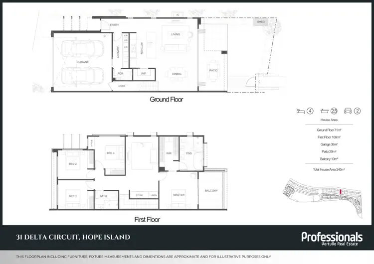 Floorplan of Homely townhouse listing, 31 Delta Circuit, Hope Island QLD 4212