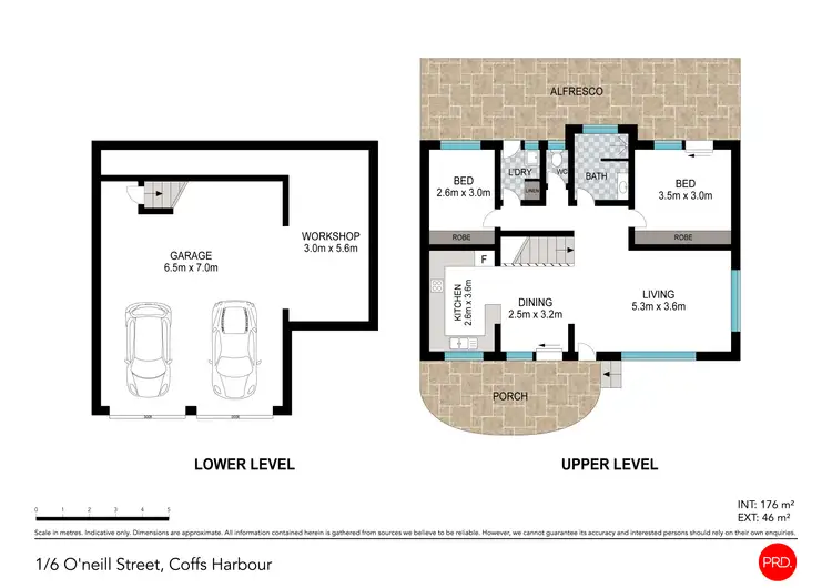 Floorplan of Homely semi-detached listing, 1/6 O'Neill Street, Coffs Harbour NSW 2450