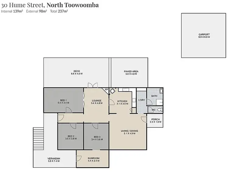Floorplan of Homely house listing, 30 Hume Street, North Toowoomba QLD 4350