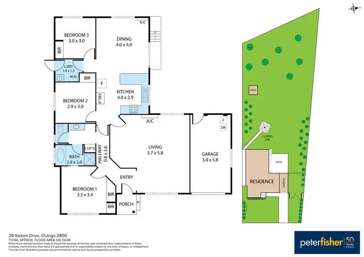 Floorplan of Homely house listing, 29 Sieben Drive, Orange NSW 2800