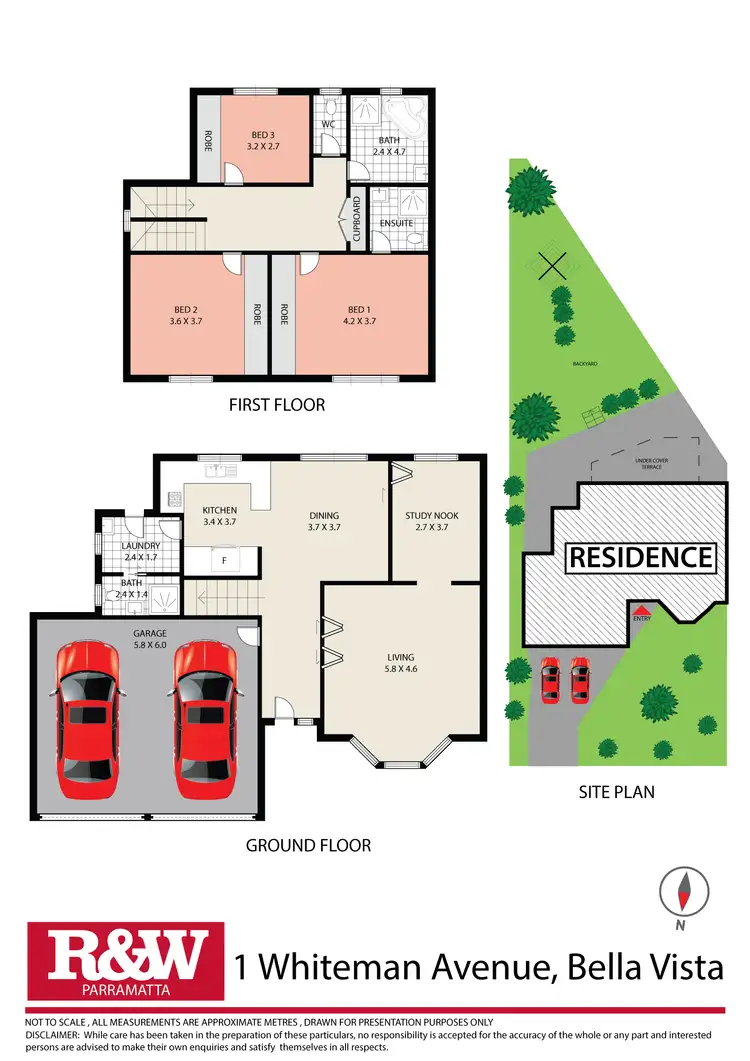 Floorplan of Homely semi-detached listing, 1 Whiteman Avenue, Bella Vista NSW 2153