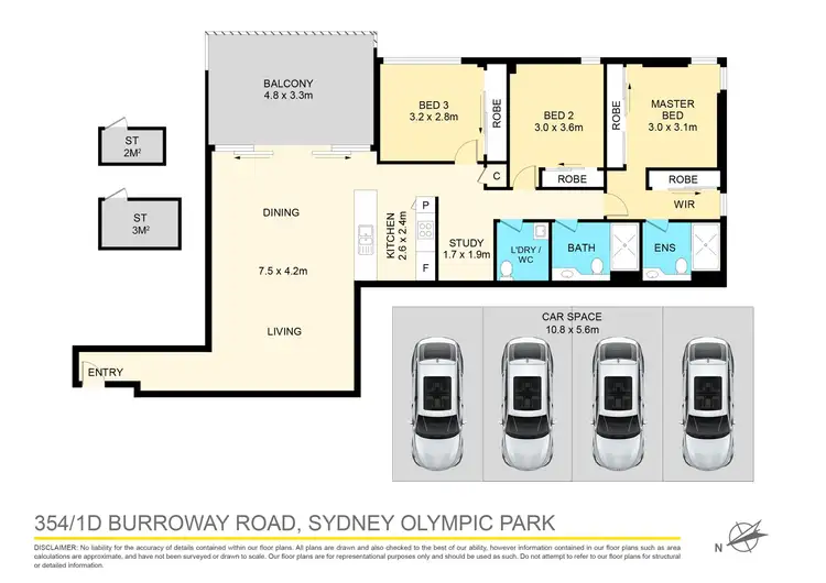 Floorplan of Homely apartment listing, 354/1D Burroway Road, Wentworth Point NSW 2127