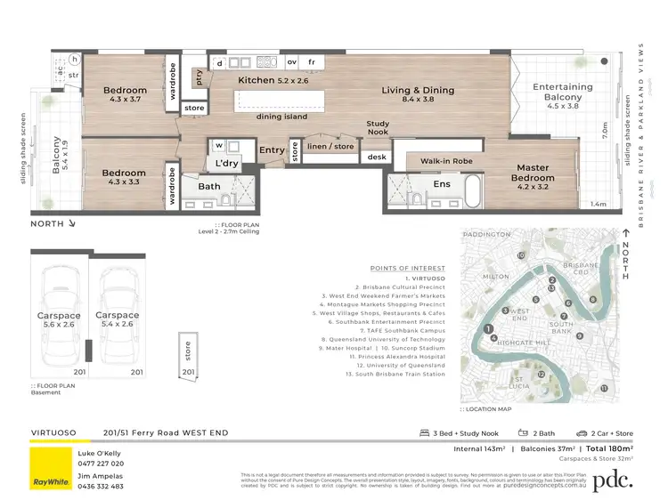 Floorplan of Homely apartment listing, 201/51 Ferry Road, West End QLD 4101