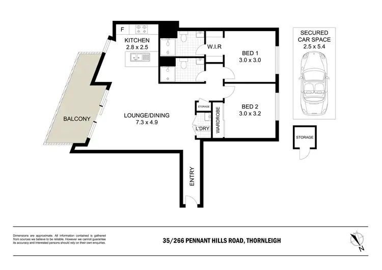 Floorplan of Homely unit listing, 35/266 Pennant Hills Road, Thornleigh NSW 2120