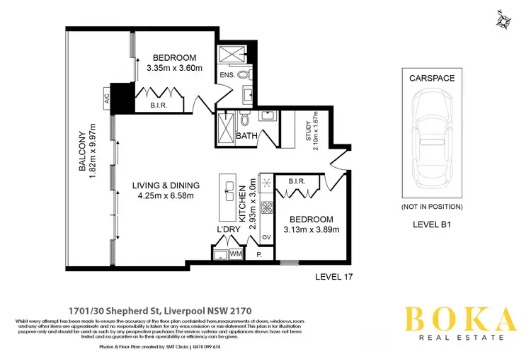 Floorplan of Homely apartment listing, 1701/30 Shepherd Street, Liverpool NSW 2170