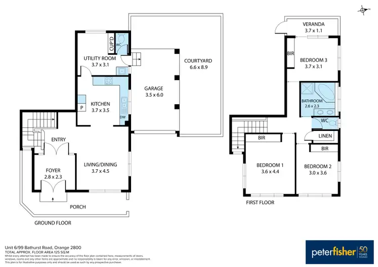 Floorplan of Homely townhouse listing, 6/99 Bathurst Road, Orange NSW 2800