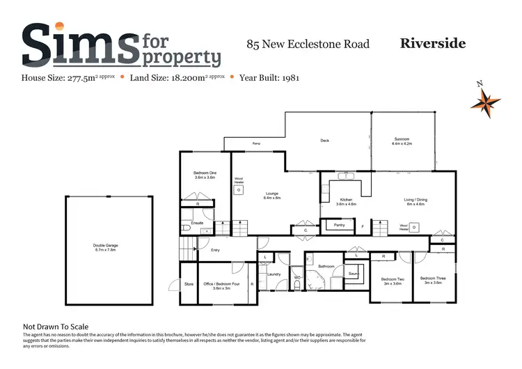 Floorplan of Homely house listing, 85 New Ecclestone Road, Riverside TAS 7250