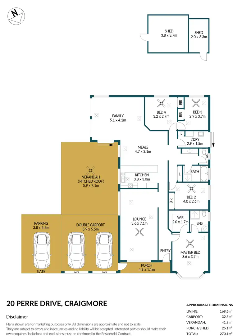 Floorplan of Homely house listing, 20 Perre Drive, Craigmore SA 5114