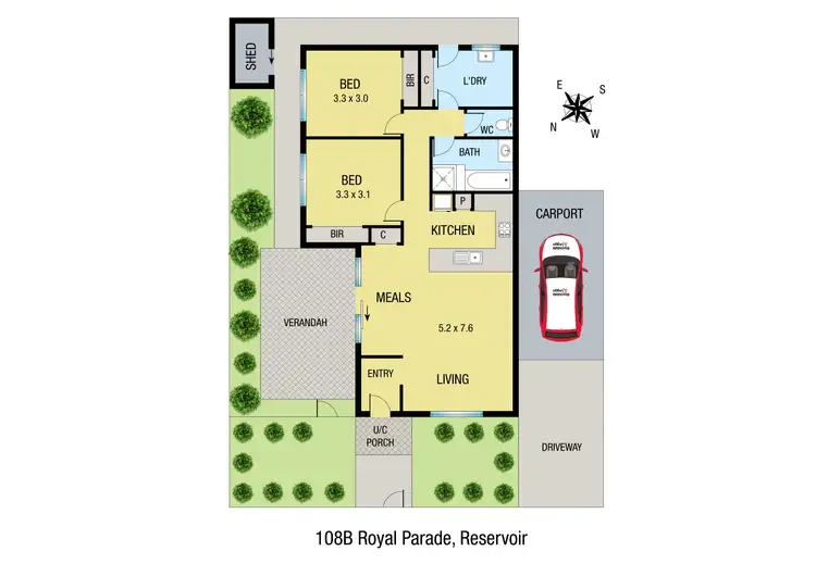 Floorplan of Homely unit listing, 108B Royal Parade, Reservoir VIC 3073