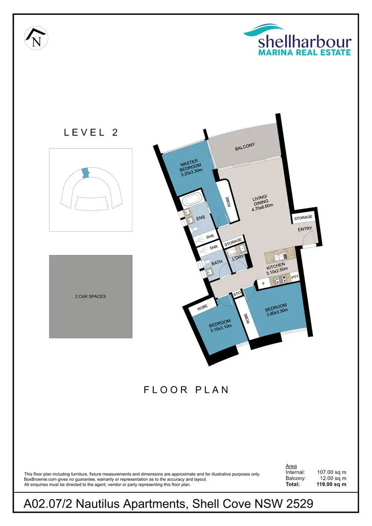 Floorplan of Homely apartment listing, 207/60 The Promontory Drive, Shell Cove NSW 2529