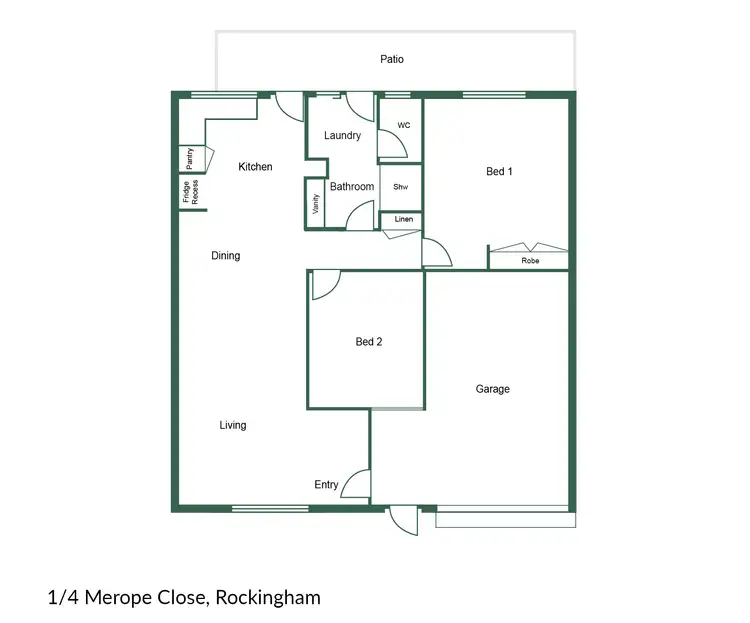 Floorplan of Homely unit listing, 1/4 Merope Close, Rockingham WA 6168