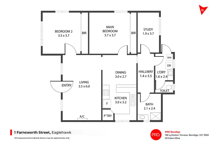 Floorplan of Homely house listing, 1 Farnsworth Street, Eaglehawk VIC 3556
