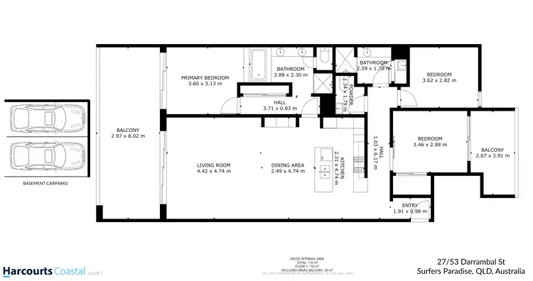 Floorplan of Homely apartment listing, 27/53 Darrambal Street, Chevron Island QLD 4217