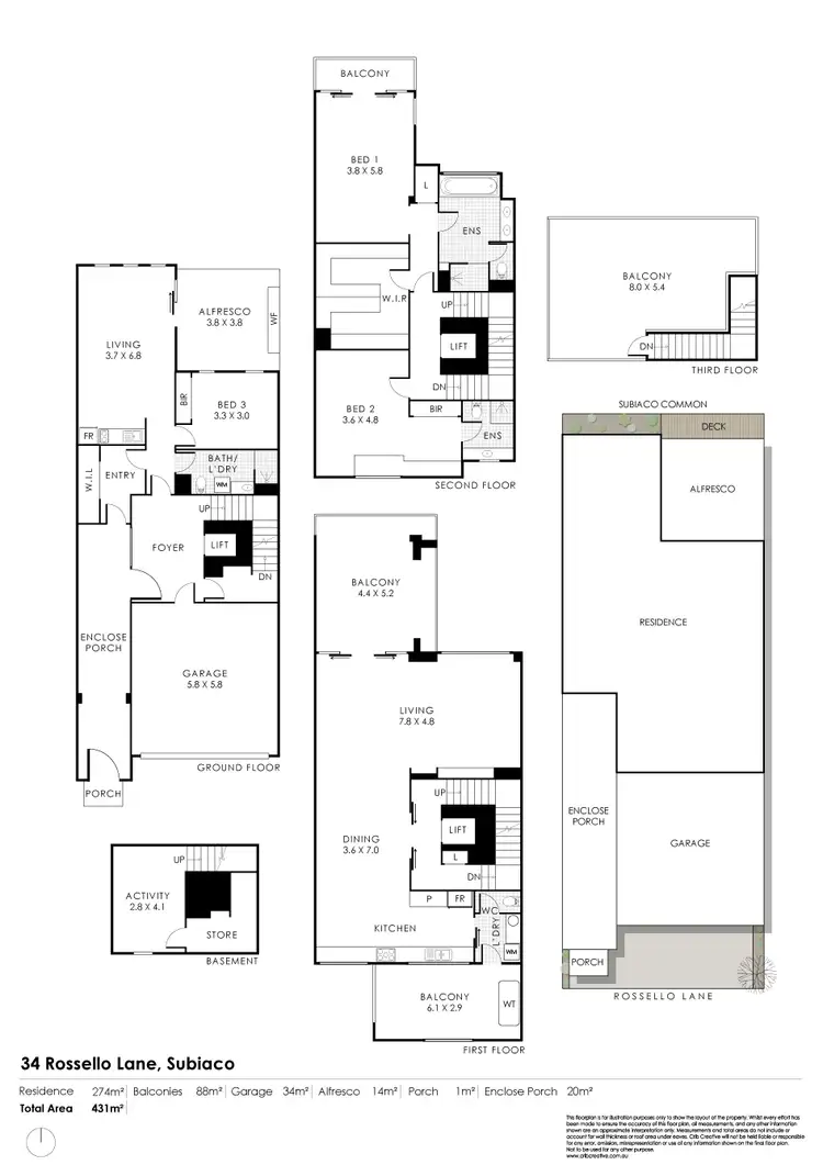 Floorplan of Homely house listing, 34 Rossello Lane, Subiaco WA 6008