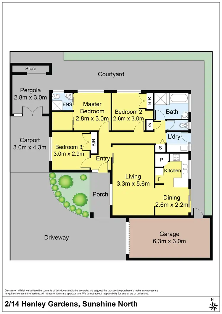 Floorplan of Homely unit listing, 2/14 Henley Gardens, Sunshine North VIC 3020