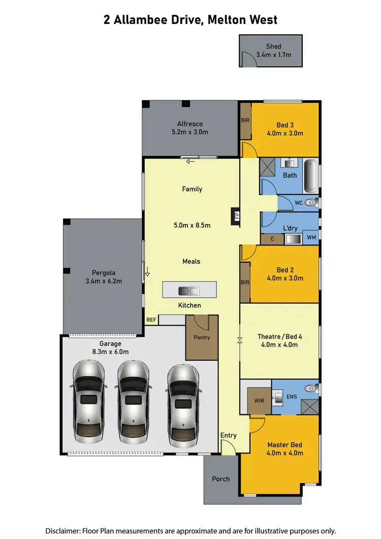 Floorplan of Homely house listing, 2 Allambee Drive, Harkness VIC 3337