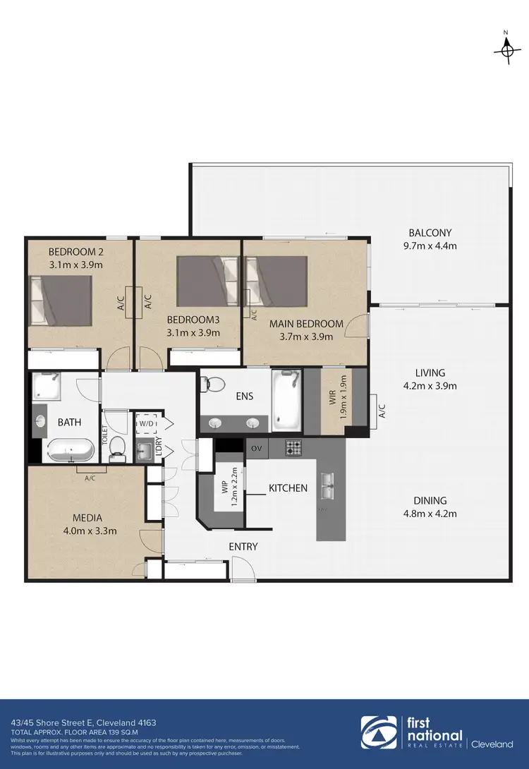Floorplan of Homely apartment listing, 43/45 Shore Street East, Cleveland QLD 4163
