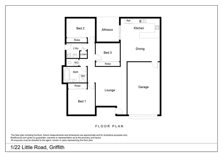 Floorplan of Homely unit listing, 1/22 Little Road, Griffith NSW 2680