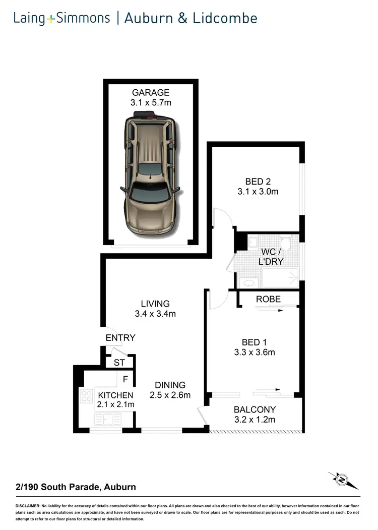 Floorplan of Homely apartment listing, 2/190 south Pde, Auburn NSW 2144
