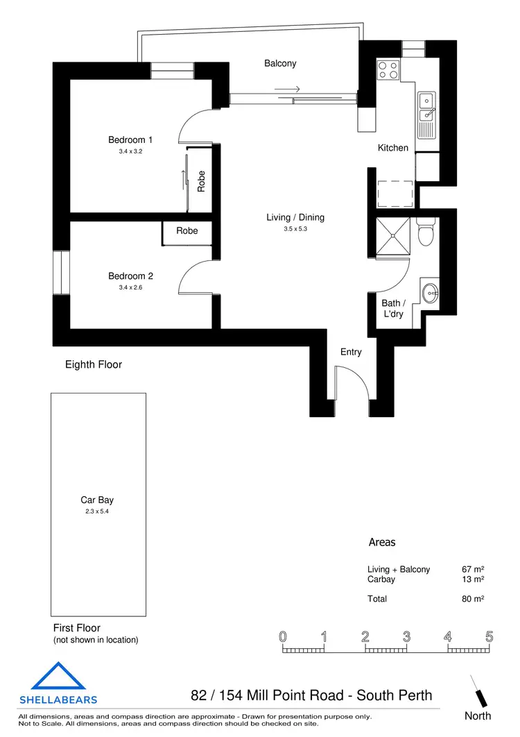 Floorplan of Homely apartment listing, 82 / 154 Mill Point Road, South Perth WA 6151