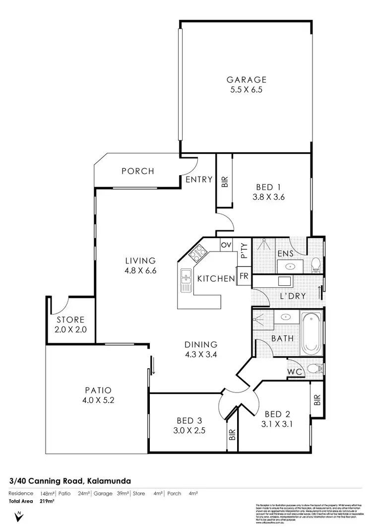 Floorplan of Homely unit listing, 3/40 Canning Road, Kalamunda WA 6076