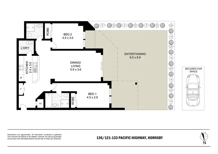 Floorplan of Homely unit listing, 136/121-133 Pacific Highway, Hornsby NSW 2077