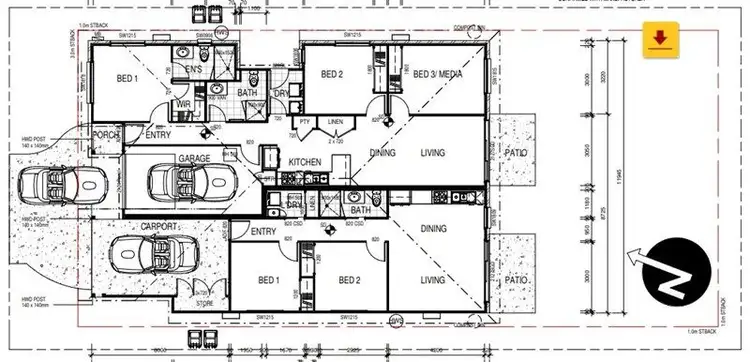 Floorplan of Homely semi-detached listing, 1 & 2/5 Intelligence Street, Oonoonba QLD 4811