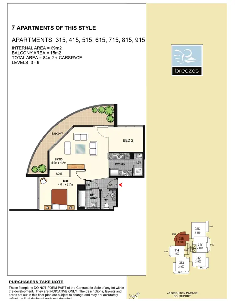 Floorplan of Homely apartment listing, 615/3 Como Crescent, Southport QLD 4215