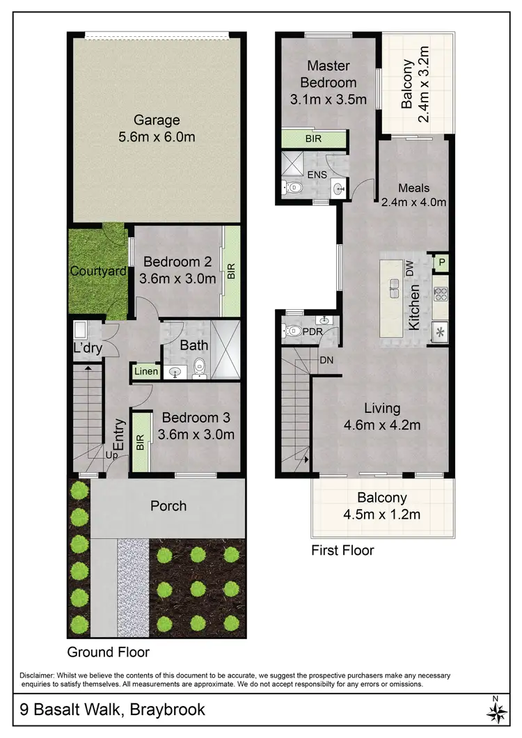 Floorplan of Homely townhouse listing, 9 Basalt Walk, Braybrook VIC 3019